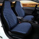 Denim Windowpane Pattern Print Universal Fit Car Seat Covers 102422