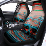 Digital Glitch Astronaut Skull Print Universal Fit Car Seat Covers 102422