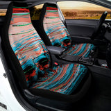 Digital Glitch Astronaut Skull Print Universal Fit Car Seat Covers 102422