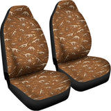 Dino Skeleton Fossil Pattern Print Universal Fit Car Seat Covers 102422