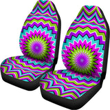 Dizzy Circle Moving Optical Illusion Universal Fit Car Seat Covers 102422