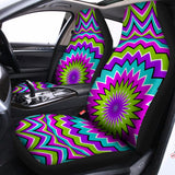 Dizzy Circle Moving Optical Illusion Universal Fit Car Seat Covers 102422