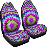 Dizzy Circle Moving Optical Illusion Universal Fit Car Seat Covers 102422