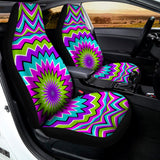 Dizzy Circle Moving Optical Illusion Universal Fit Car Seat Covers 102422