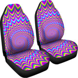 Dizzy Spiral Moving Optical Illusion Universal Fit Car Seat Covers 102422