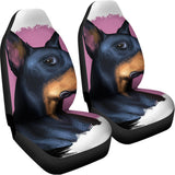 Dobermann Portrait Print Universal Fit Car Seat Covers 102422