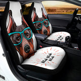 Dobermann With Glasses Print Universal Fit Car Seat Covers 102422