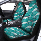 Dolphin Riding Waves Pattern Print Universal Fit Car Seat Covers 102422