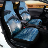 Dolphins Jumping Over Waves Print Universal Fit Car Seat Covers 102422