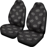 Doodle Crown Pattern Print Universal Fit Car Seat Covers 102422