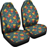 Doodle French Fries Pattern Print Universal Fit Car Seat Covers 102422