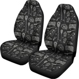 Doodle Lacrosse Pattern Print Universal Fit Car Seat Covers 102422