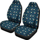 Doodle Rocket Pattern Print Universal Fit Car Seat Covers 102422
