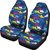 Doodle Shark Pattern Print Universal Fit Car Seat Covers 102422