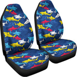 Doodle Shark Pattern Print Universal Fit Car Seat Covers 102422