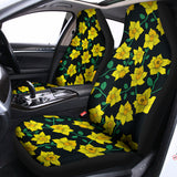 Drawing Daffodil Flower Pattern Print Universal Fit Car Seat Covers 102422
