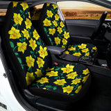 Drawing Daffodil Flower Pattern Print Universal Fit Car Seat Covers 102422