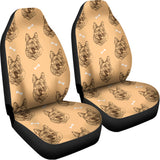 Drawing German Shepherd Pattern Print Universal Fit Car Seat Covers 102422