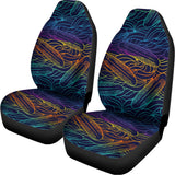EDM Surfing Wave Pattern Print Universal Fit Car Seat Covers 102422