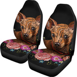 Embroidery Chihuahua And Flower Print Universal Fit Car Seat Covers 102422