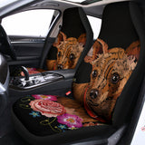 Embroidery Chihuahua And Flower Print Universal Fit Car Seat Covers 102422