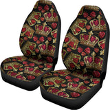 Embroidery Crown Pattern Print Universal Fit Car Seat Covers 102422