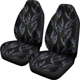 Embroidery Lavender Pattern Print Universal Fit Car Seat Covers 102422
