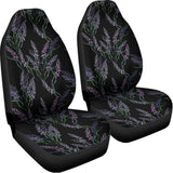 Embroidery Lavender Pattern Print Universal Fit Car Seat Covers 102422