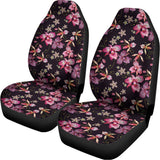 Embroidery Orchid Flower Pattern Print Universal Fit Car Seat Covers 102422
