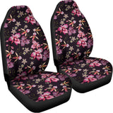 Embroidery Orchid Flower Pattern Print Universal Fit Car Seat Covers 102422