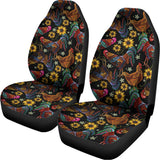 Embroidery Rooster Pattern Print Universal Fit Car Seat Covers 102422