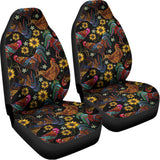 Embroidery Rooster Pattern Print Universal Fit Car Seat Covers 102422