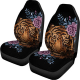 Embroidery Tiger And Flower Print Universal Fit Car Seat Covers 102422