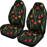 Embroidery Tulip Pattern Print Universal Fit Car Seat Covers 102422