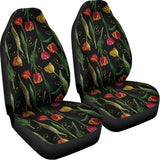 Embroidery Tulip Pattern Print Universal Fit Car Seat Covers 102422