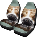 English Bulldog Portrait Print Universal Fit Car Seat Covers 102422