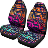 Ethnic Aztec Grunge Trippy Print Universal Fit Car Seat Covers 102422