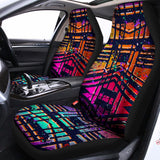 Ethnic Aztec Grunge Trippy Print Universal Fit Car Seat Covers 102422
