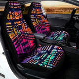 Ethnic Aztec Grunge Trippy Print Universal Fit Car Seat Covers 102422