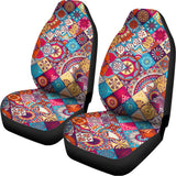 Ethnic Bohemian Mandala Pattern Print Universal Fit Car Seat Covers 102422