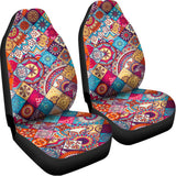 Ethnic Bohemian Mandala Pattern Print Universal Fit Car Seat Covers 102422