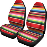 Ethnic Mexican Blanket Stripe Print Universal Fit Car Seat Covers 102422