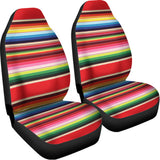 Ethnic Mexican Blanket Stripe Print Universal Fit Car Seat Covers 102422
