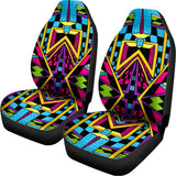 Ethnic Psychedelic Trippy Print Universal Fit Car Seat Covers 102422