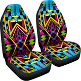 Ethnic Psychedelic Trippy Print Universal Fit Car Seat Covers 102422