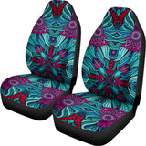 Ethnic Teal Bohemian Pattern Print Universal Fit Car Seat Covers 102422