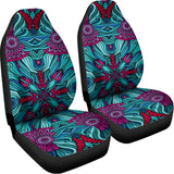 Ethnic Teal Bohemian Pattern Print Universal Fit Car Seat Covers 102422