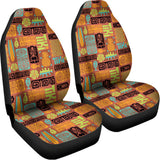 Ethnic Tiki Pattern Print Universal Fit Car Seat Covers 102422