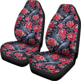 Eyeball Rose Pattern Print Universal Fit Car Seat Covers 102422