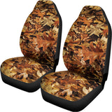Fall Leaves Hunting Camouflage Print Universal Fit Car Seat Covers 102422